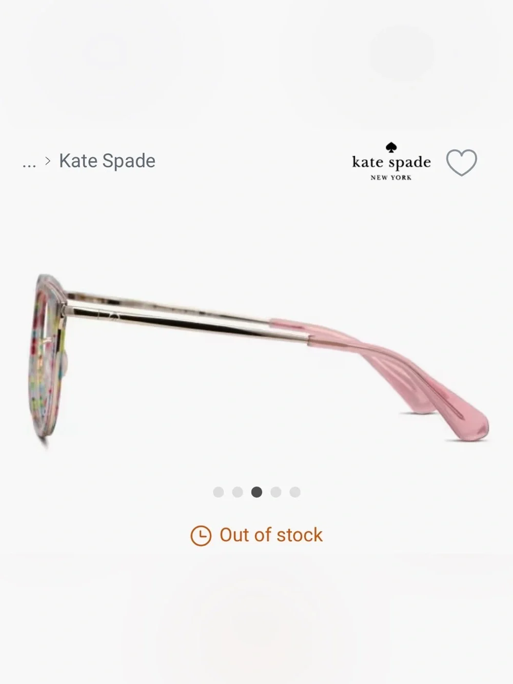 kate spade Floral Multicolor Round Optical Glasses with Gold Temples
